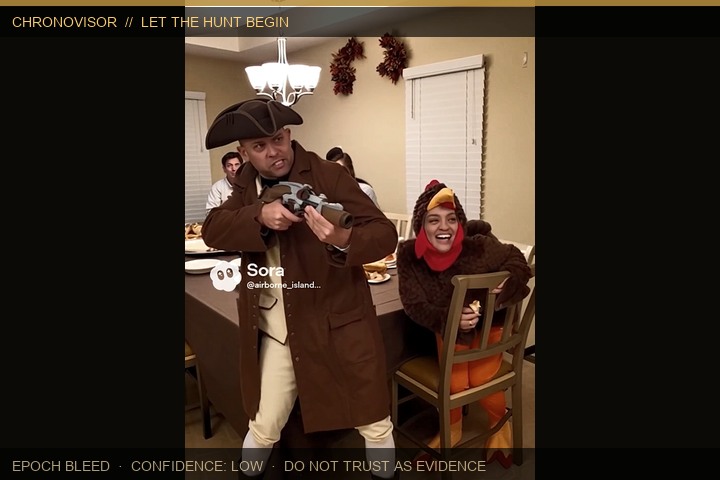 Commander in pilgrim costume during Chronovisor anomaly