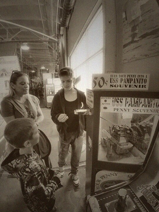 Junior Agents at the USS Pampanito penny souvenir press