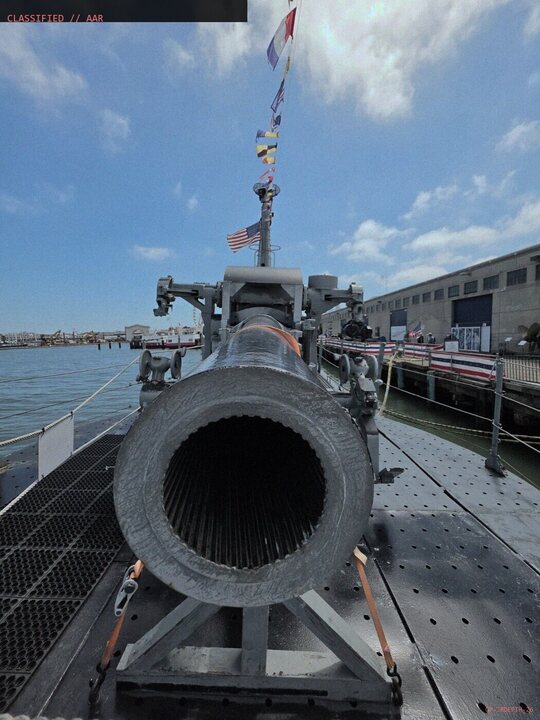 Looking down the barrel of a deck gun