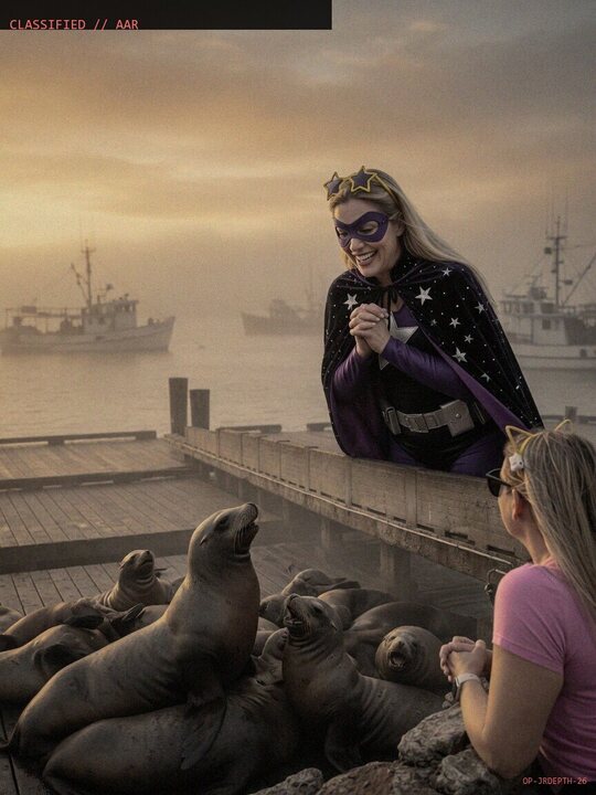 Night Shade watching the sea lions